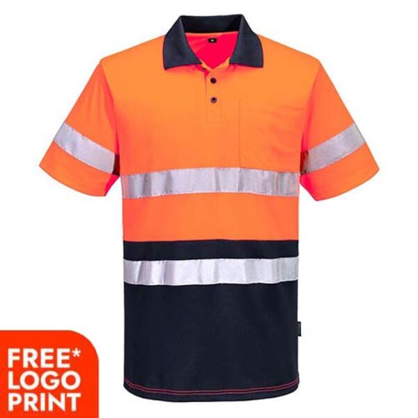 Hi-Vis Contrast Polo Shirt Short Sleeve Thumbnail